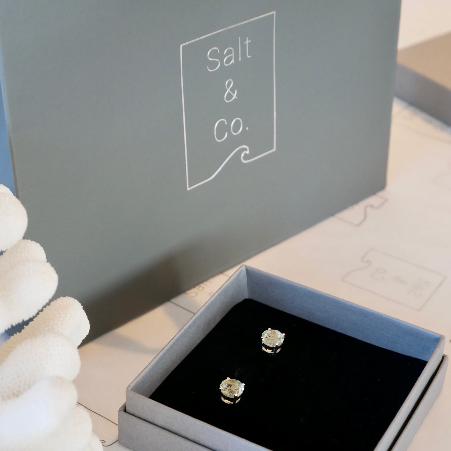 Green Amethyst Studs