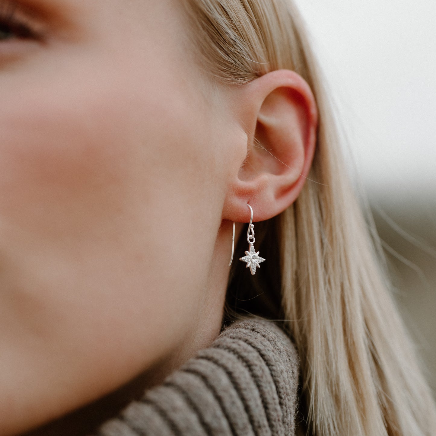North Star Dangly Earrings - saltandco