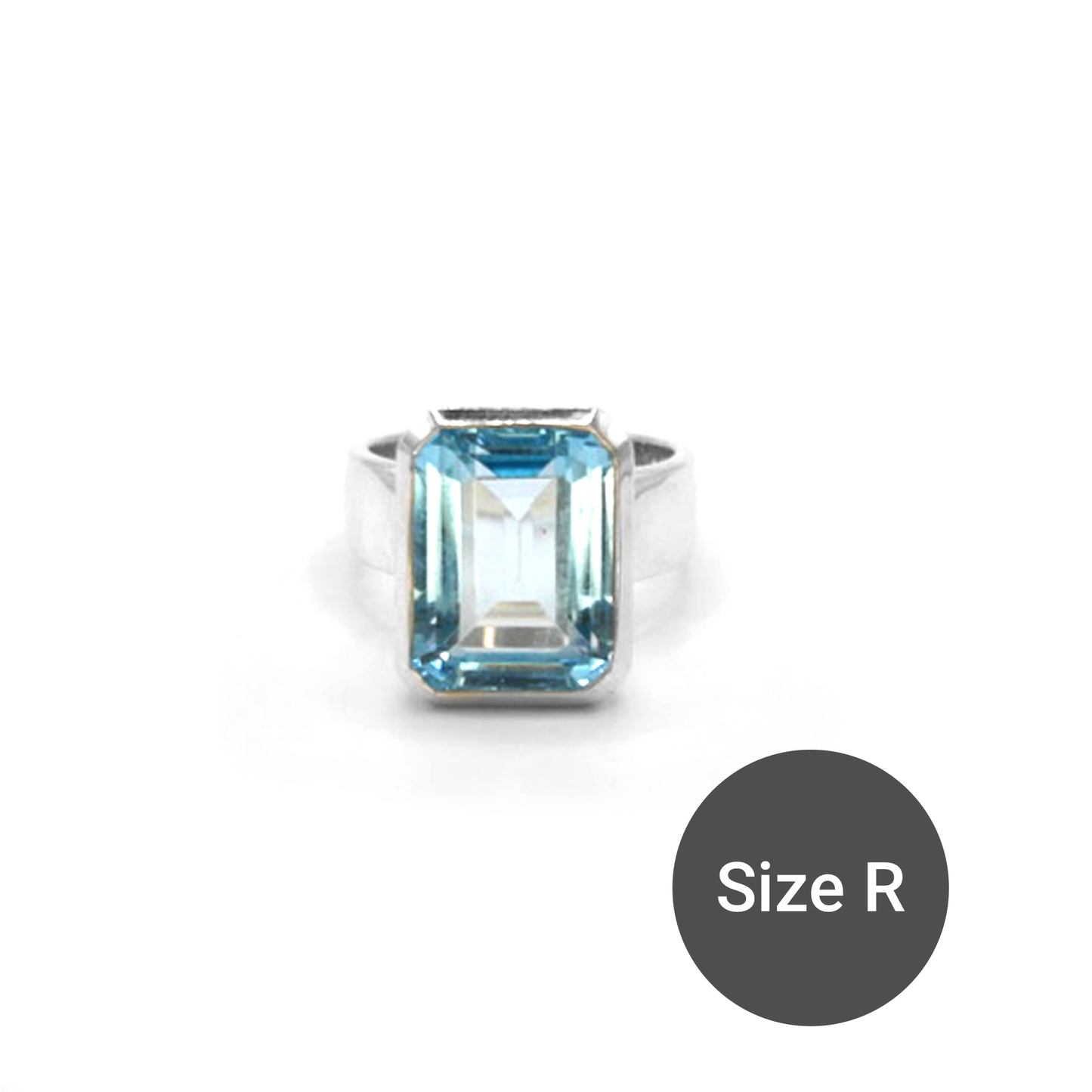 Topaz Emerald Cut Cinderella Ring, R