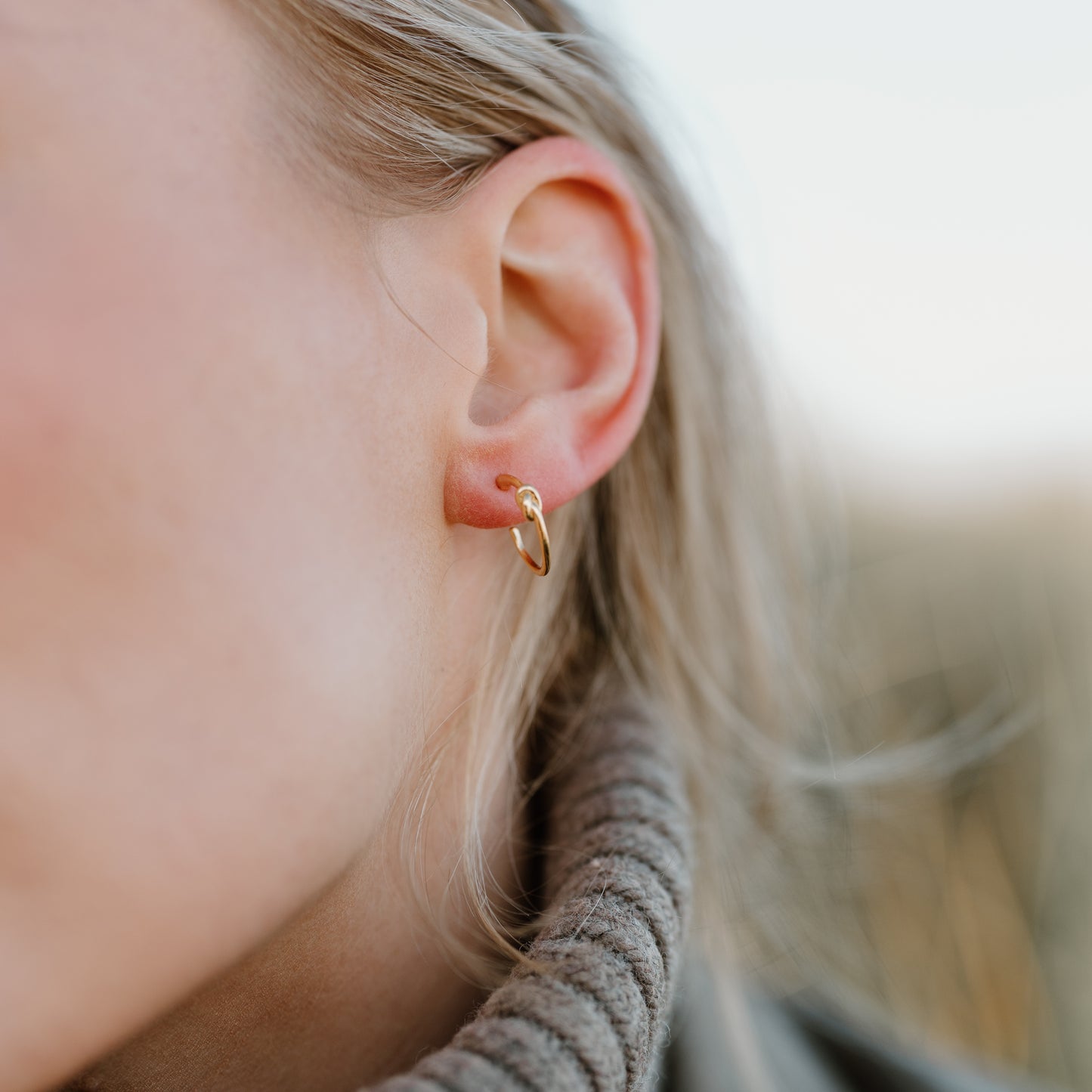 Mini Knot Hoops, 24ct Gold Plated - saltandco