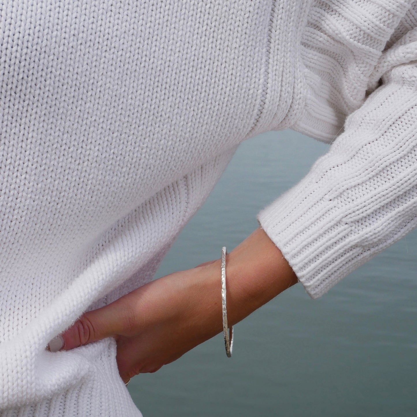 Hammered Bangle - saltandco