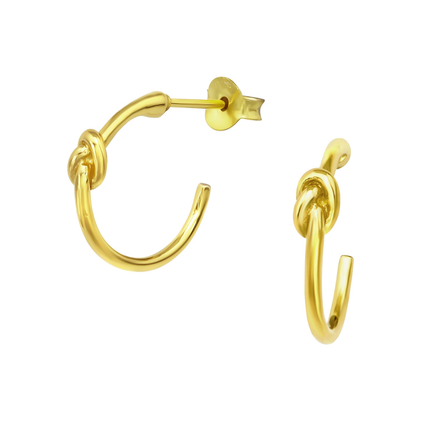 Mini Knot Hoops, 24ct Gold Plated - saltandco
