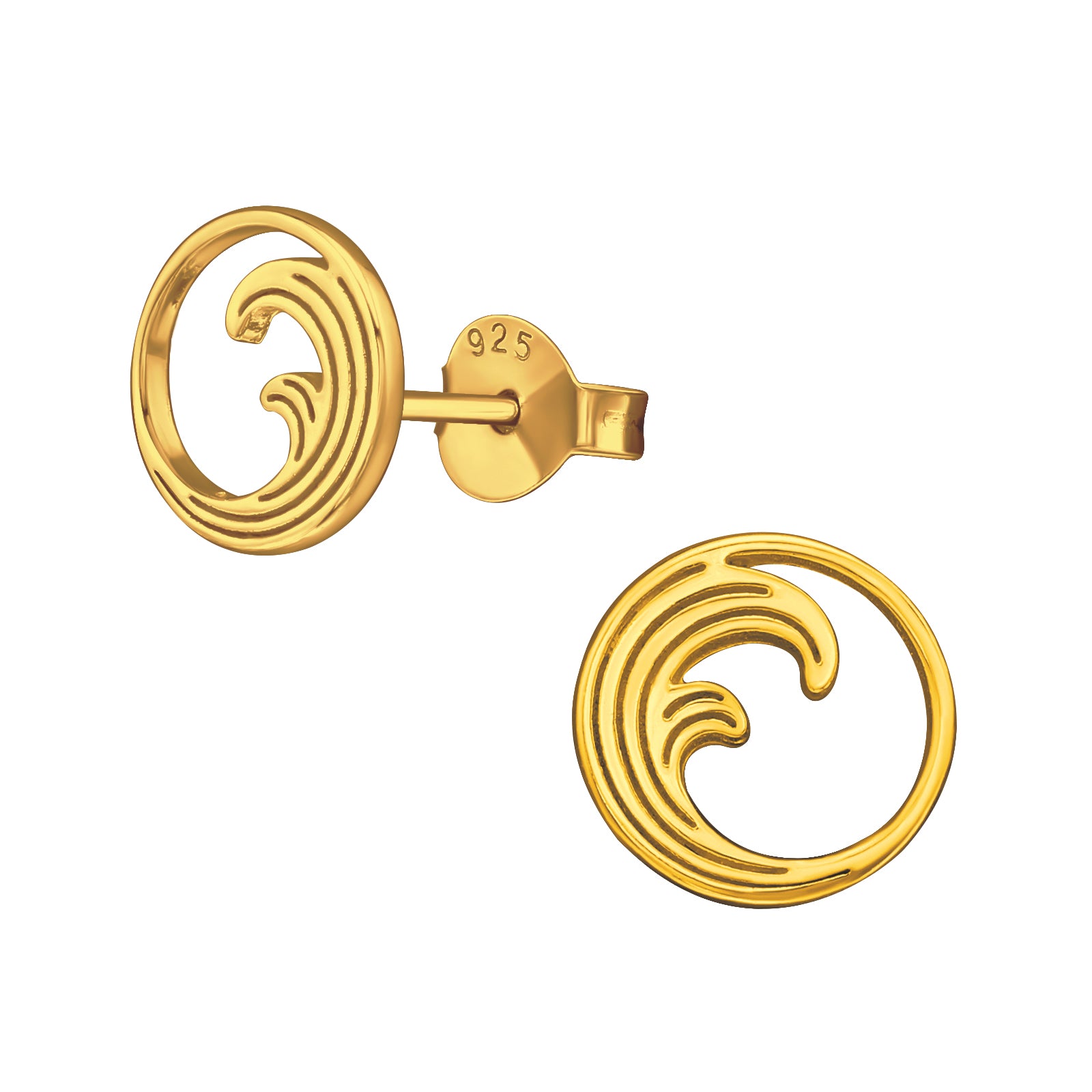 Ocean Studs, 24ct Gold Plated - saltandco