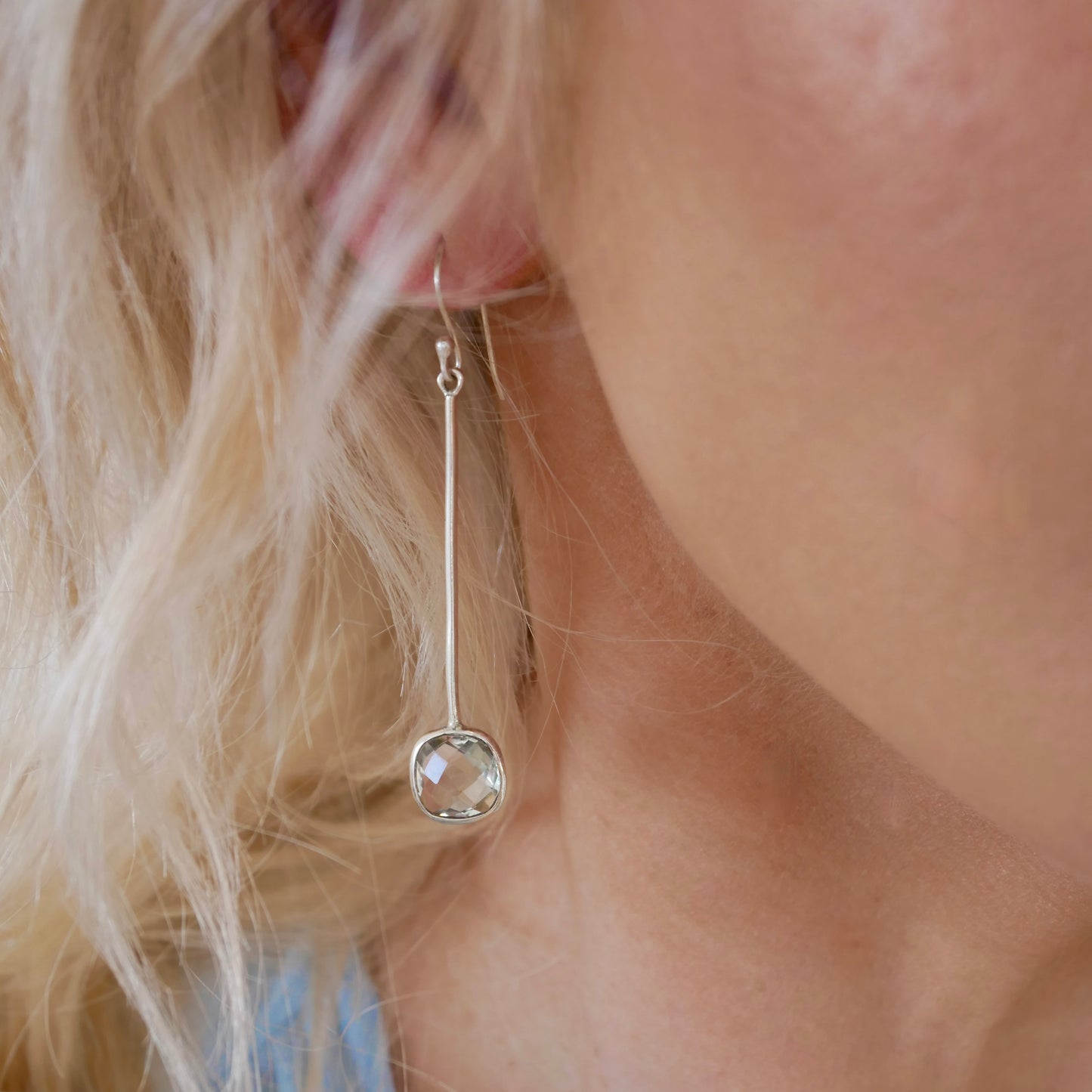 Green Amethyst Drop Earrings