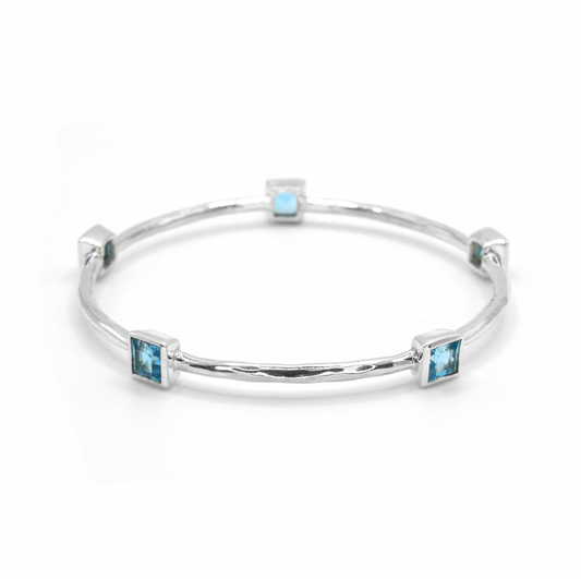 Topaz Bangle (Limited Edition Square Gemstone Version) - saltandco