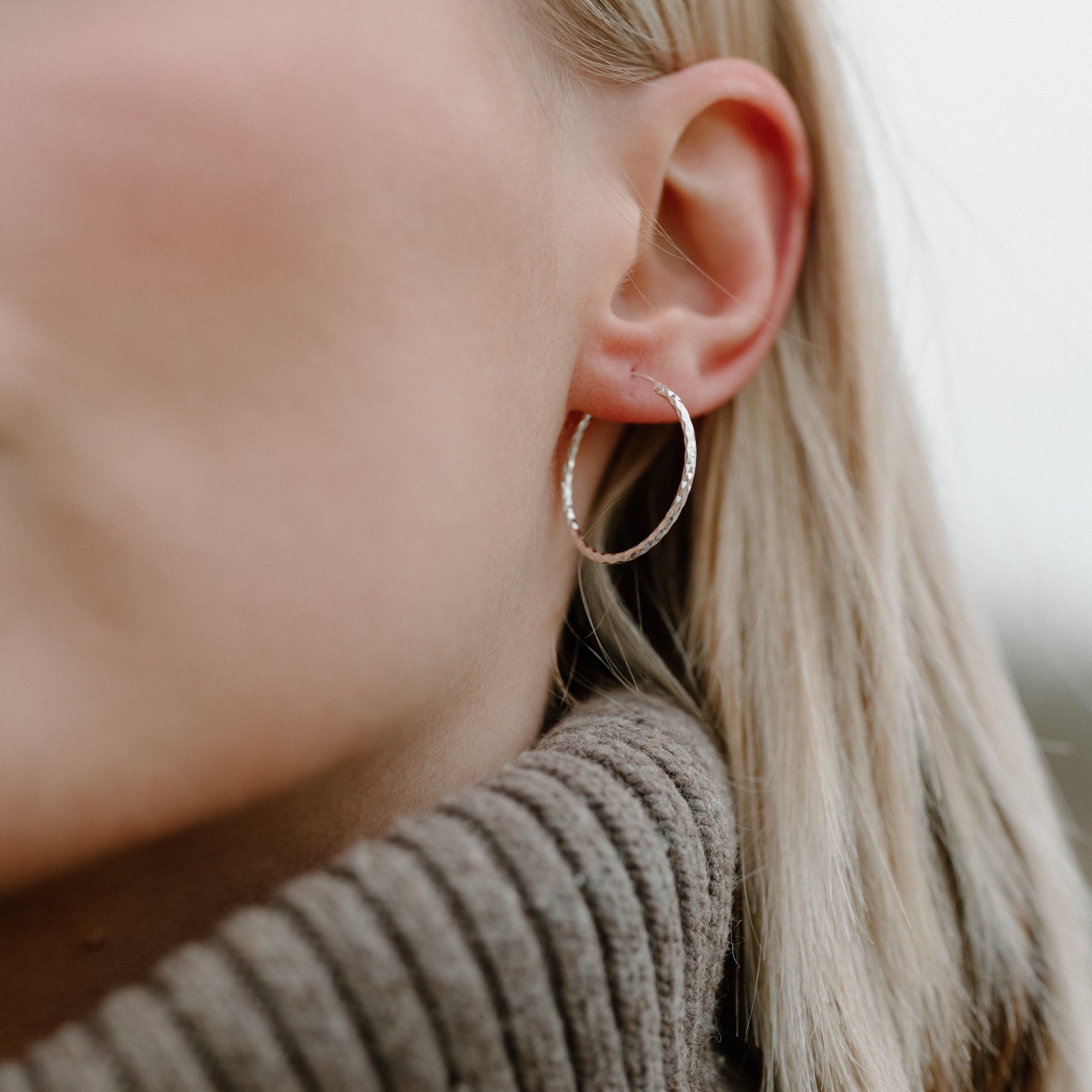 Hammered Threader Hoops - saltandco