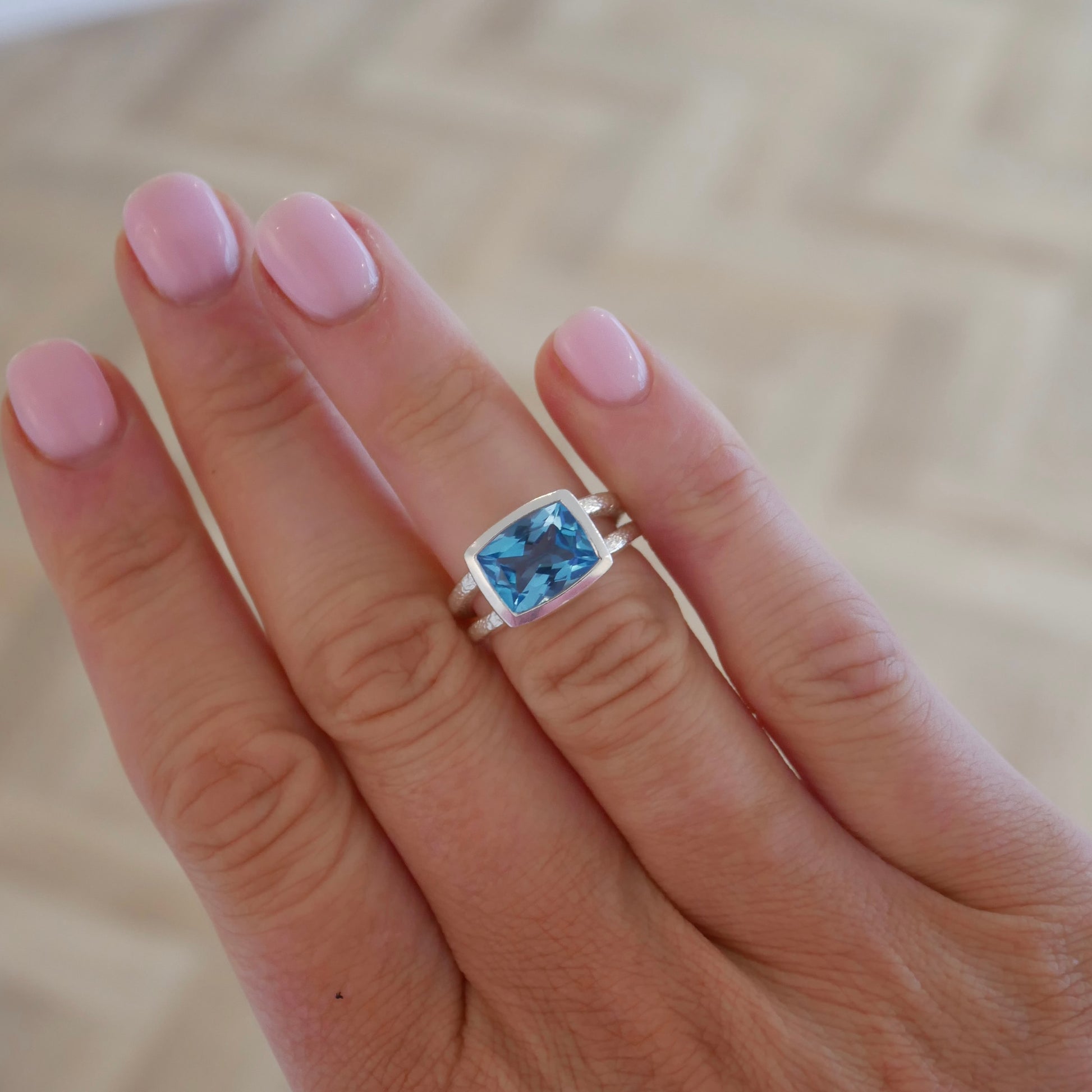 Topaz Duo Band Cinderella Ring, K - saltandco