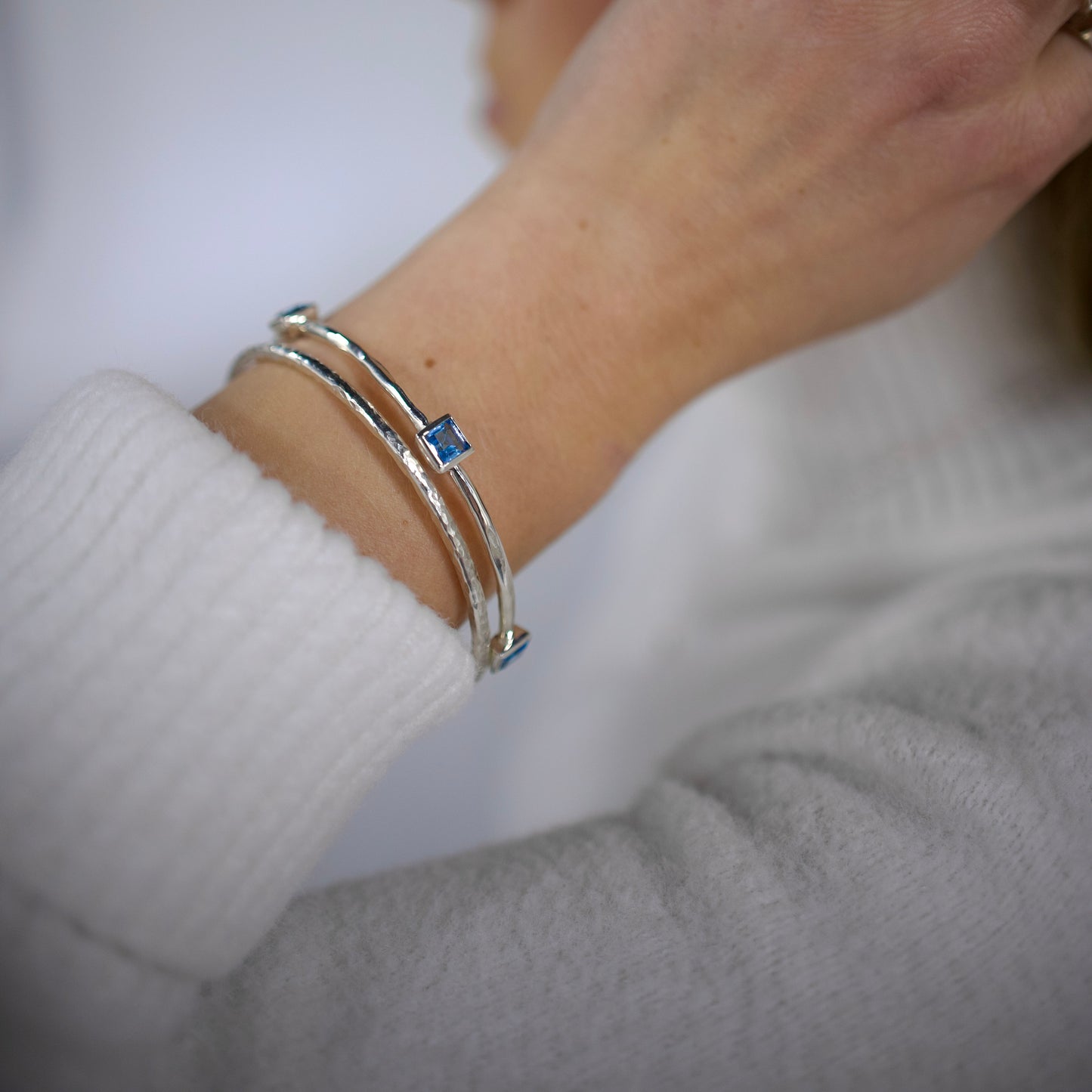 Topaz Bangle (Limited Edition Square Gemstone Version) - saltandco