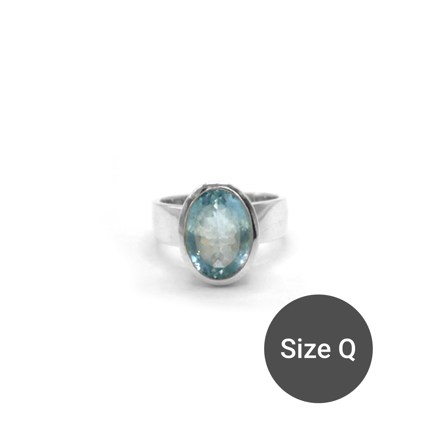 Aquamarine Oval Cinderella Ring, Q