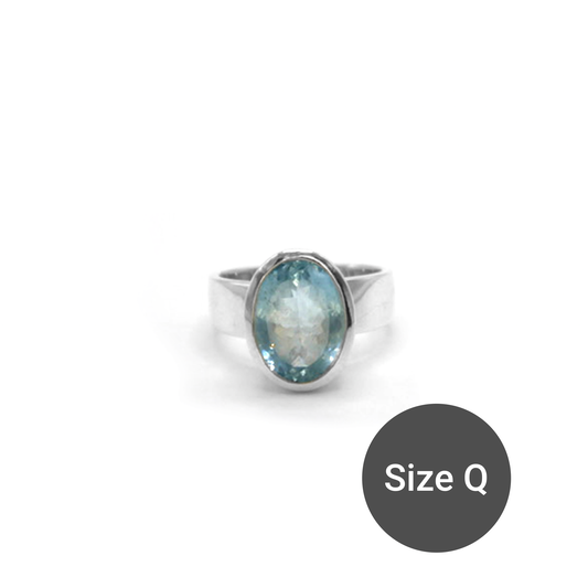 Aquamarine Oval Cinderella Ring, Q