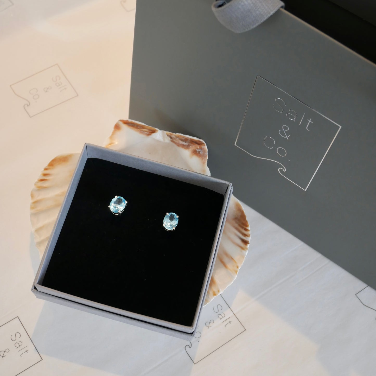 Topaz Oval Stud Earrings