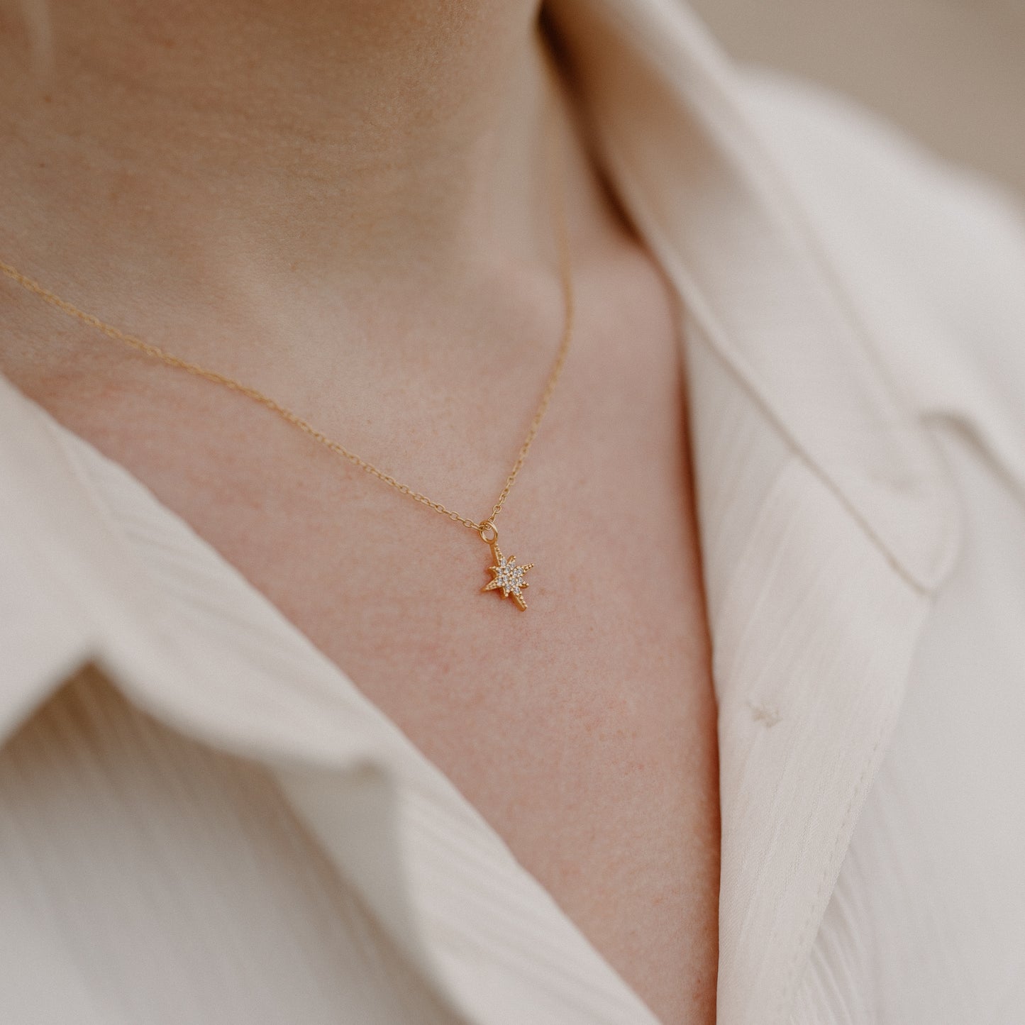 Night Star Necklace, 24ct Gold Plated