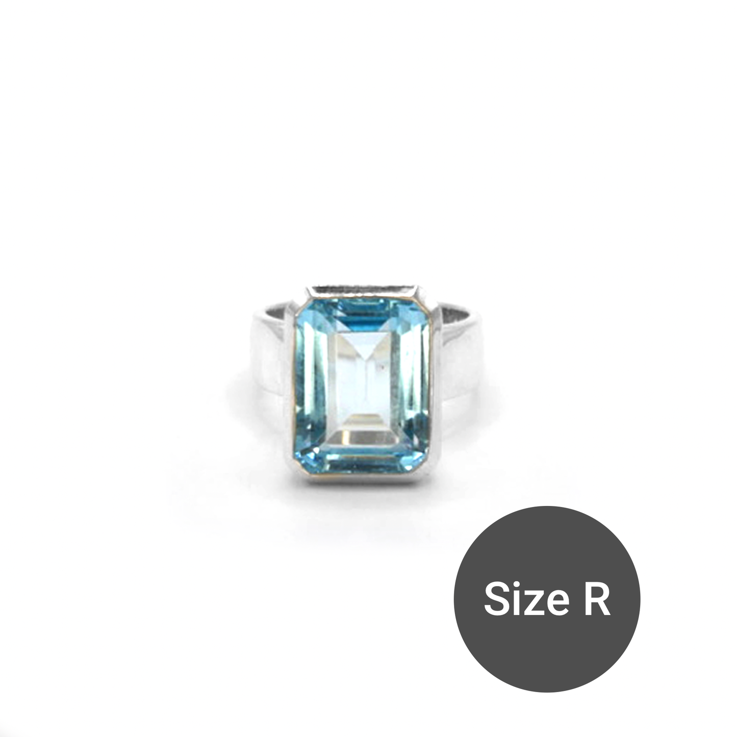Topaz Emerald Cut Cinderella Ring, R