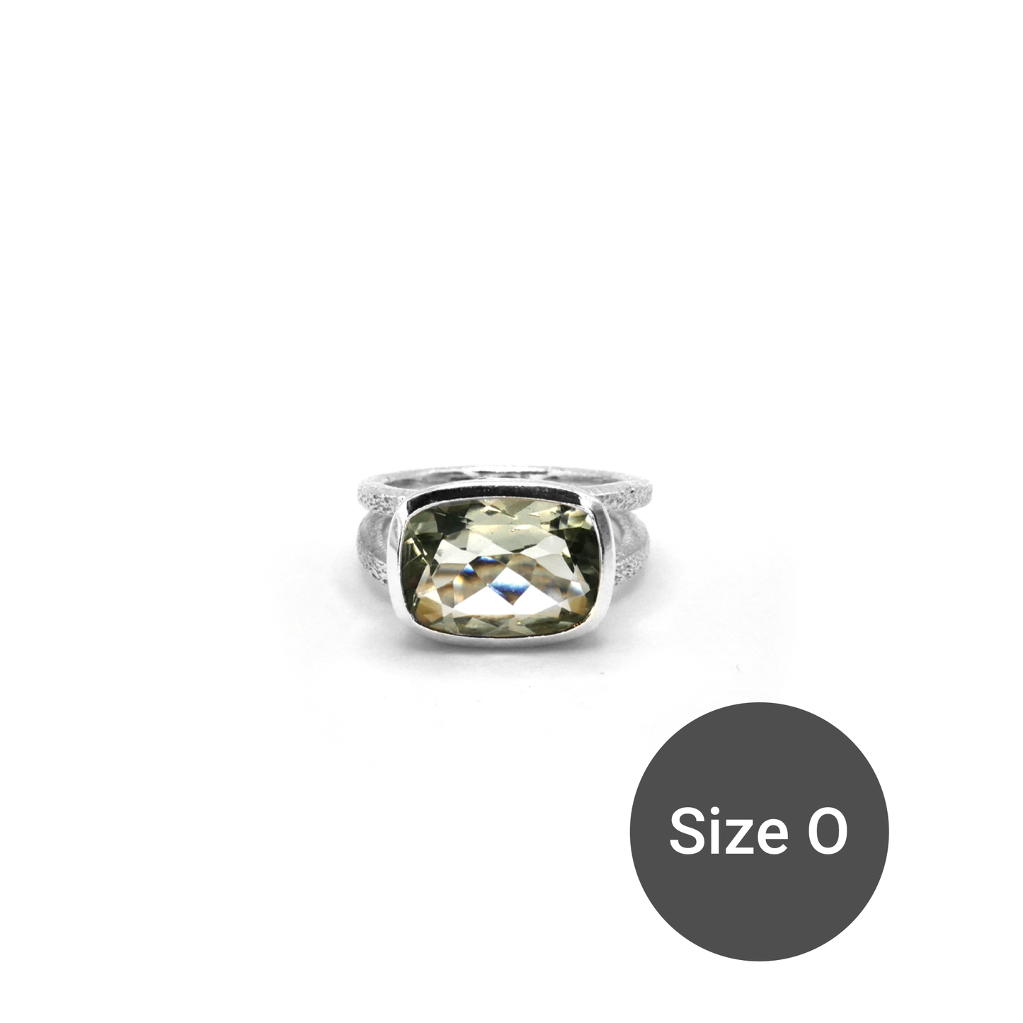 Green Amethyst Duo Band Cinderella Ring, O