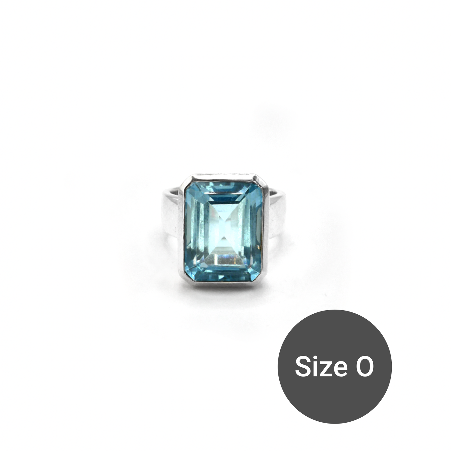 Topaz Emerald Cut Cinderella Ring, O