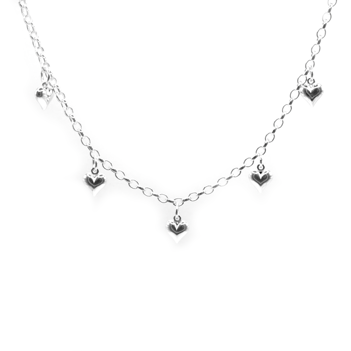 5 Heart Necklace - saltandco