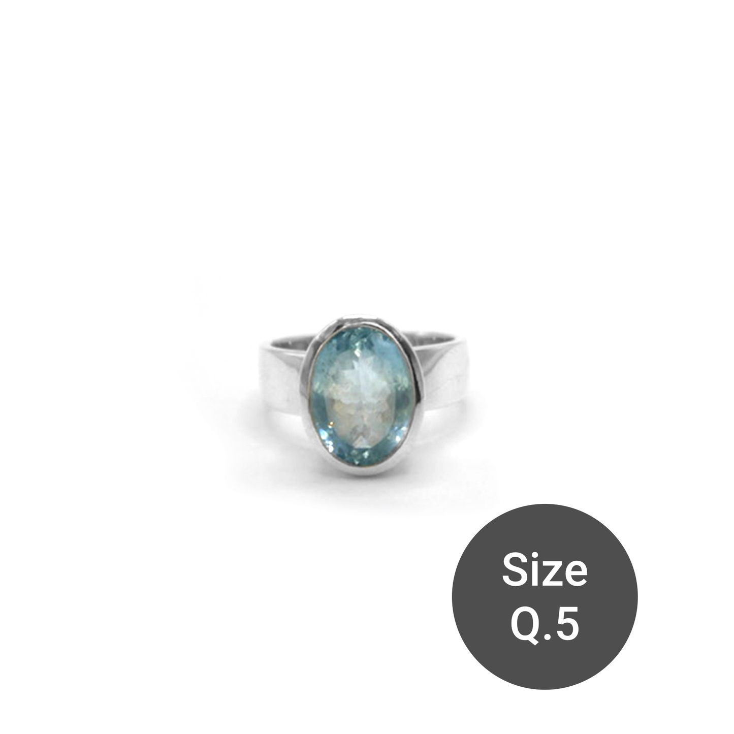 Aquamarine Oval Cinderella Ring, Q
