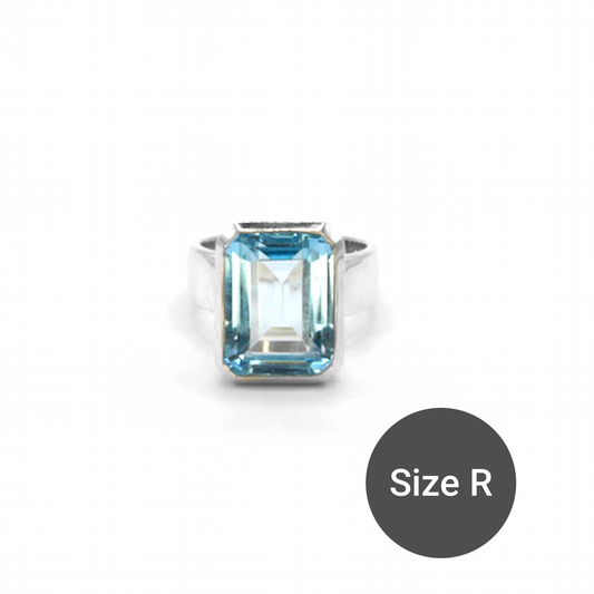 Topaz Emerald Cut Cinderella Ring, R