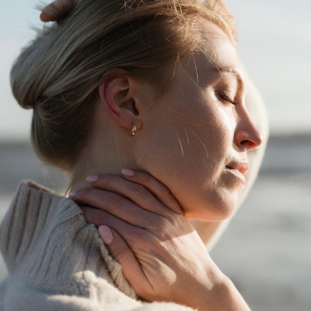 Chunky Mini Hoops, 24ct Gold Plated - saltandco