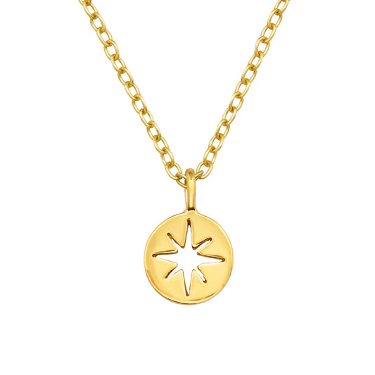 Cutout Star Necklace, 24ct Gold Plated