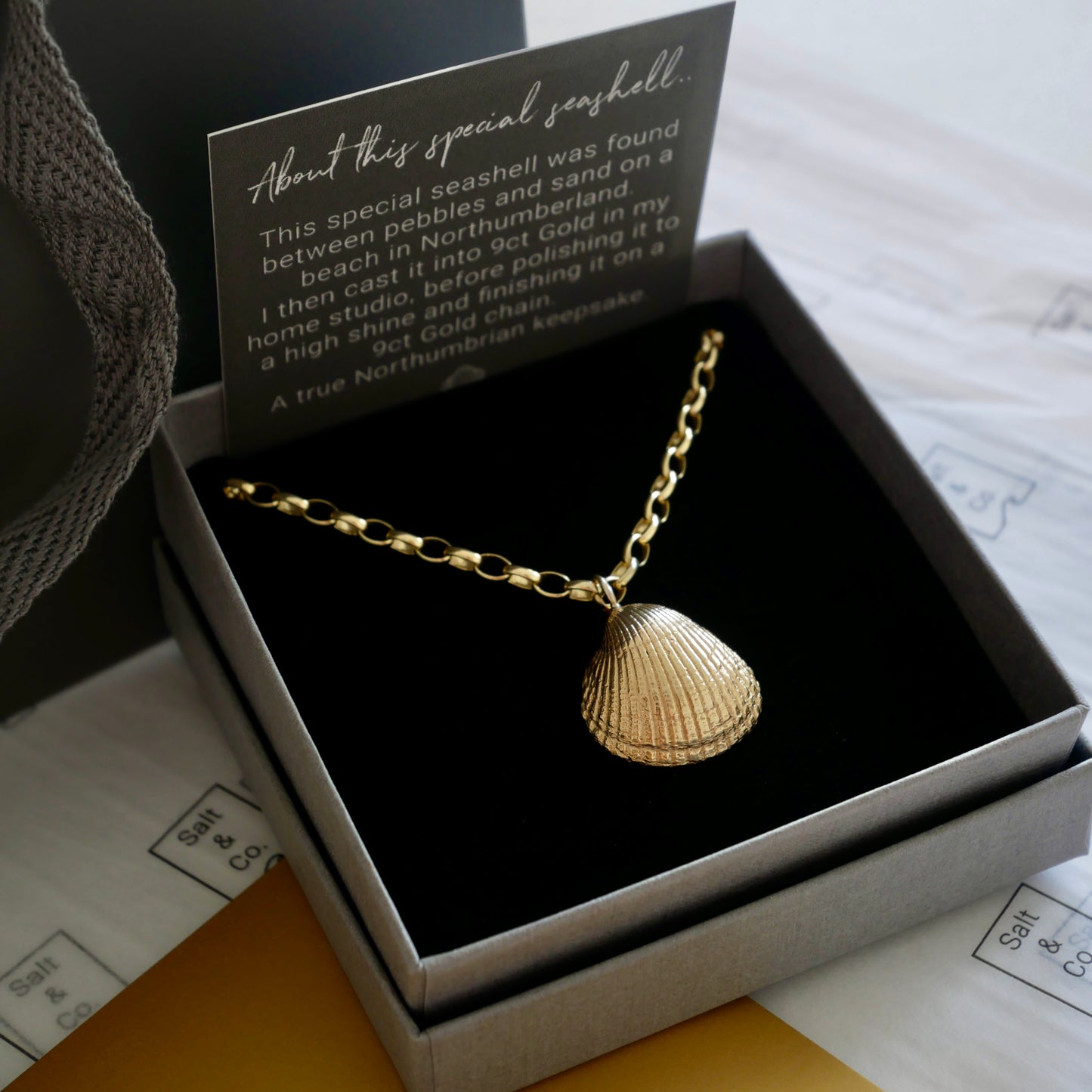 Bamburgh Maxi Shell Necklace, 9ct Gold