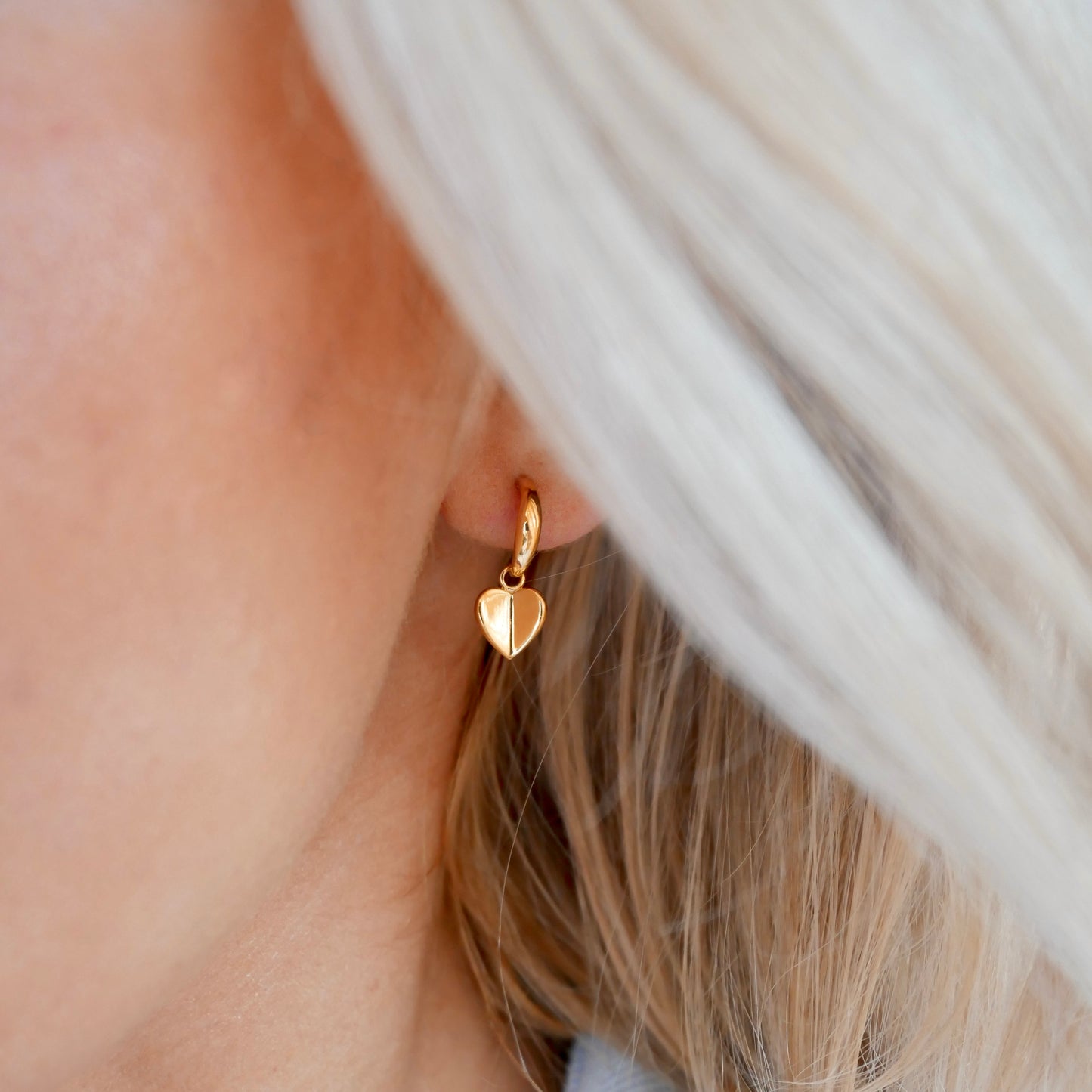 Mini Lovey Stud Hoops, 24ct Gold Plated - saltandco