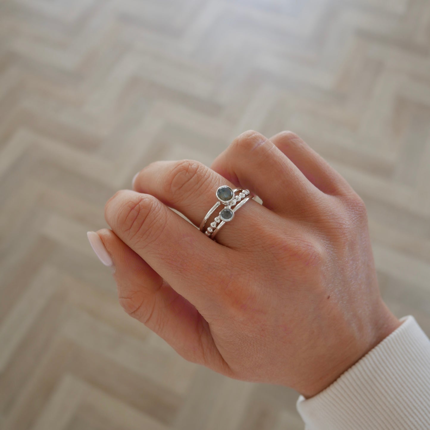 Gemstone Stacker Ring - saltandco