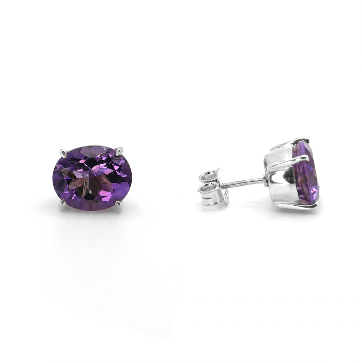 Purple Amethyst Stud Earrings - saltandco