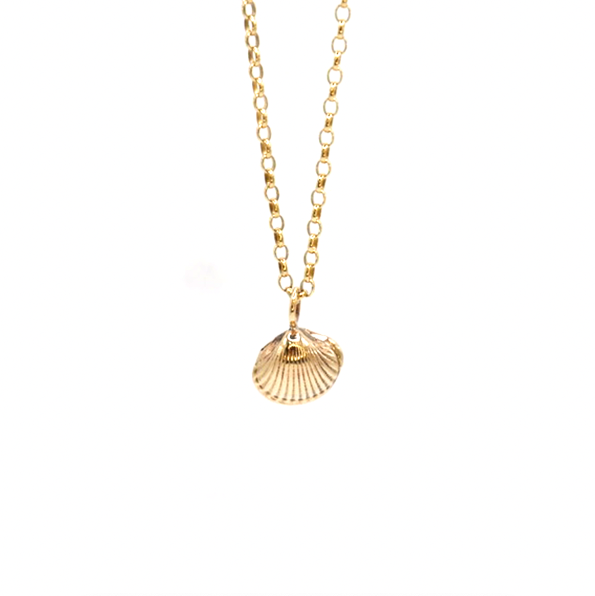 Alnmouth Mini Shell Necklace, 9ct Gold