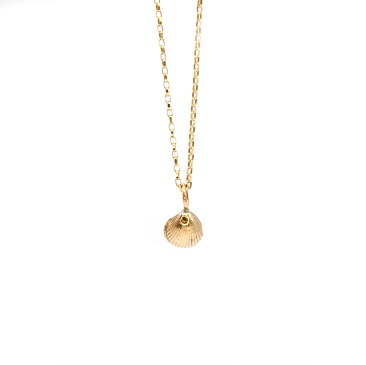 Amble Mini Shell Necklace, 9ct Gold