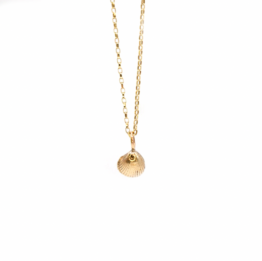 Amble Mini Shell Necklace, 9ct Gold