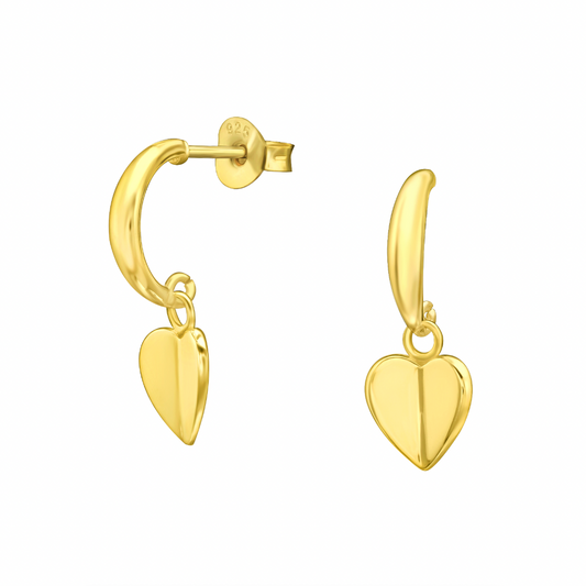 Mini Lovey Stud Hoops, 24ct Gold Plated - saltandco