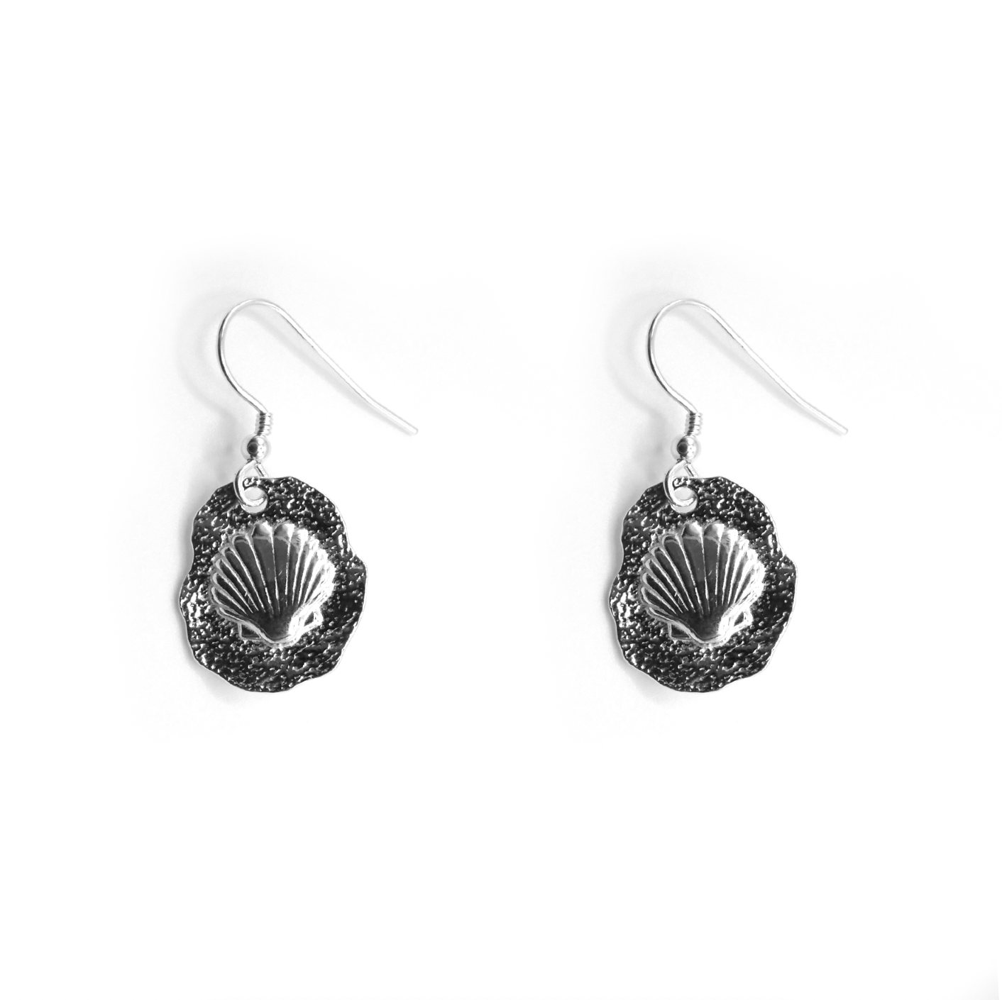 Fossil Shell Dangly Earrings