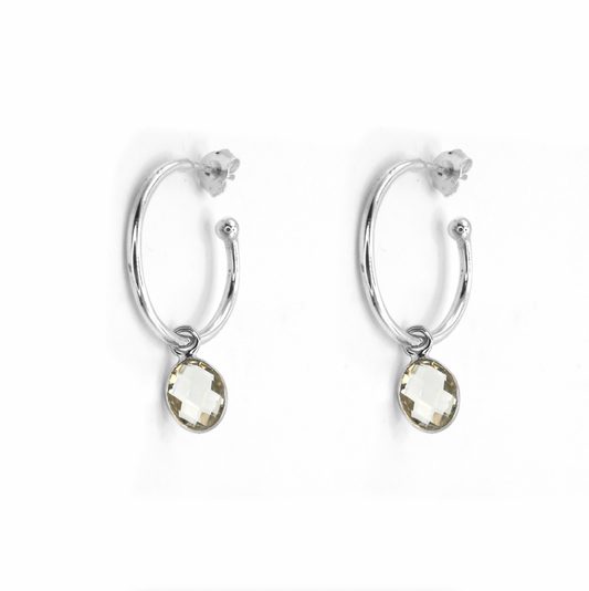 Green Amethyst Oval Sweetie Hoops