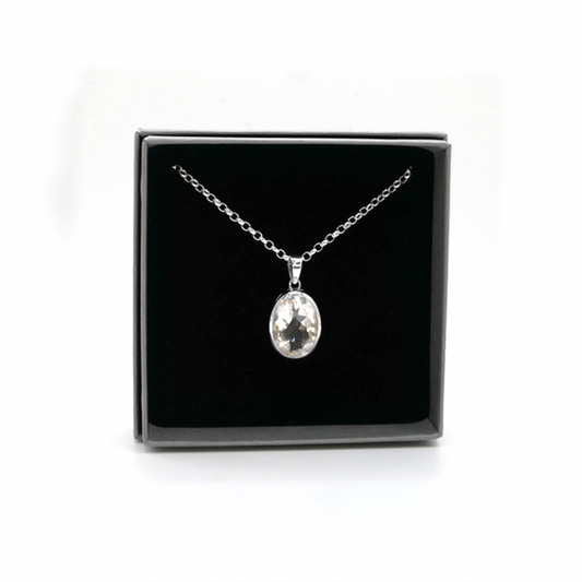 Clear Quartz Oval Necklace - saltandco