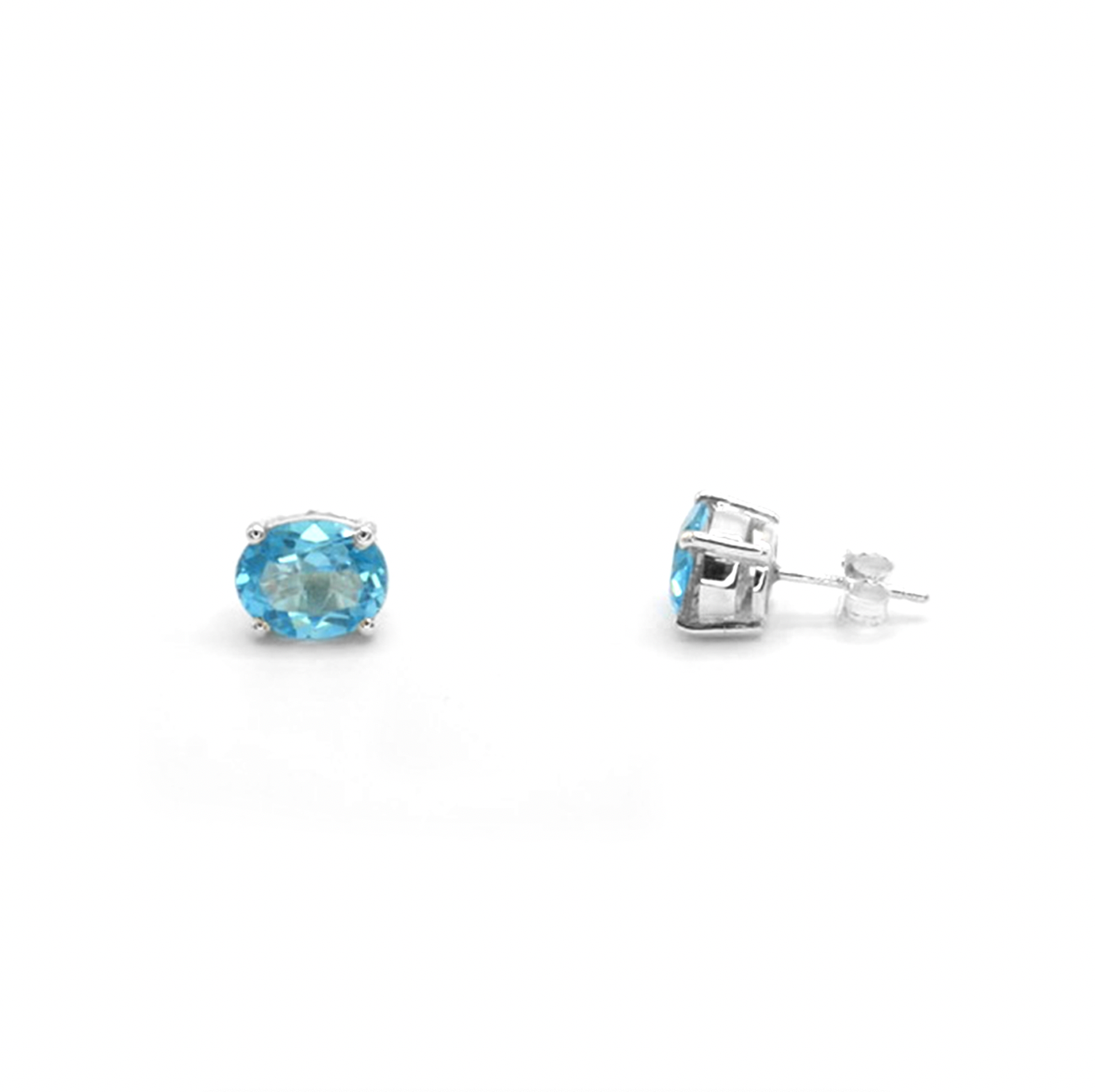 Topaz Oval Stud Earrings