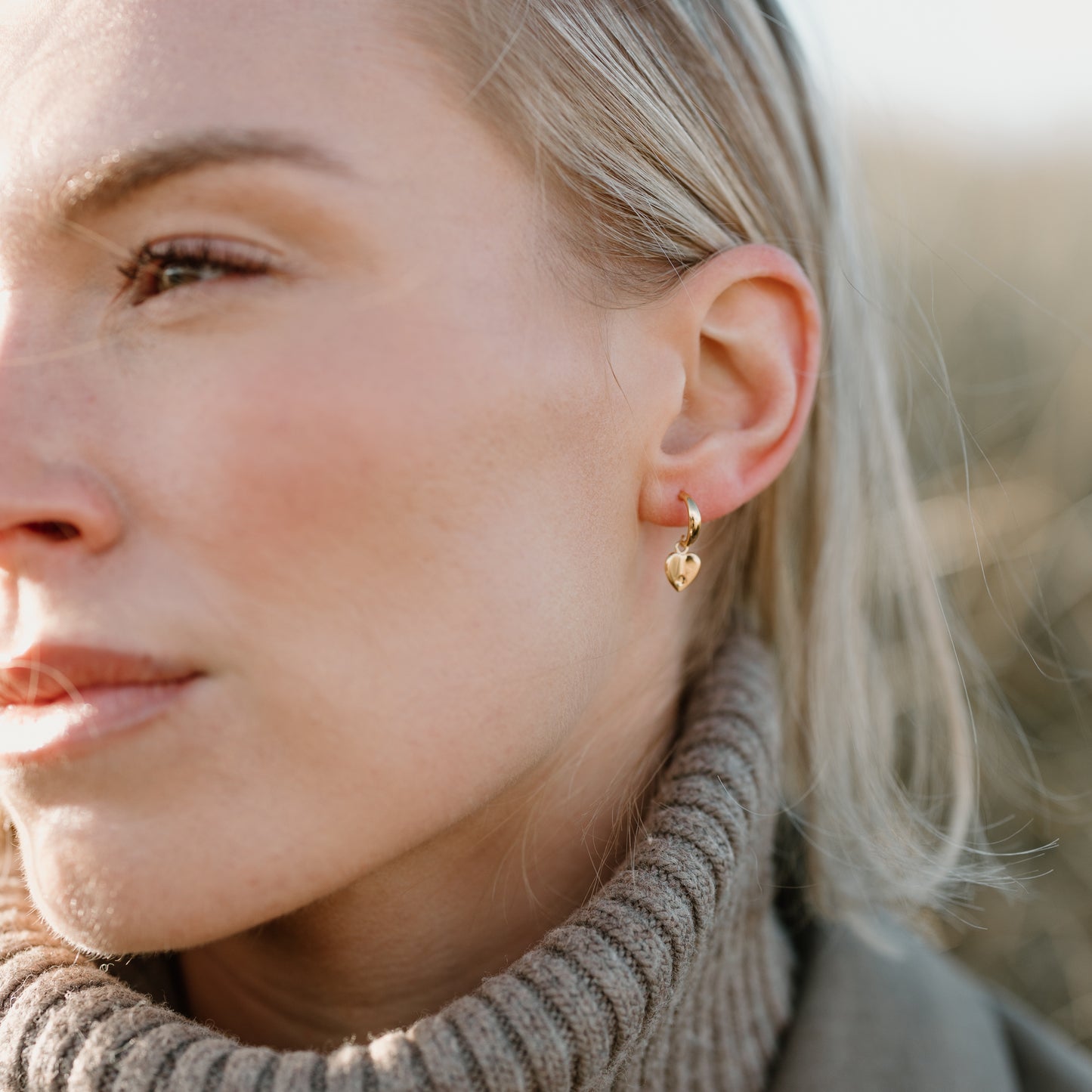 Mini Lovey Stud Hoops, 24ct Gold Plated - saltandco