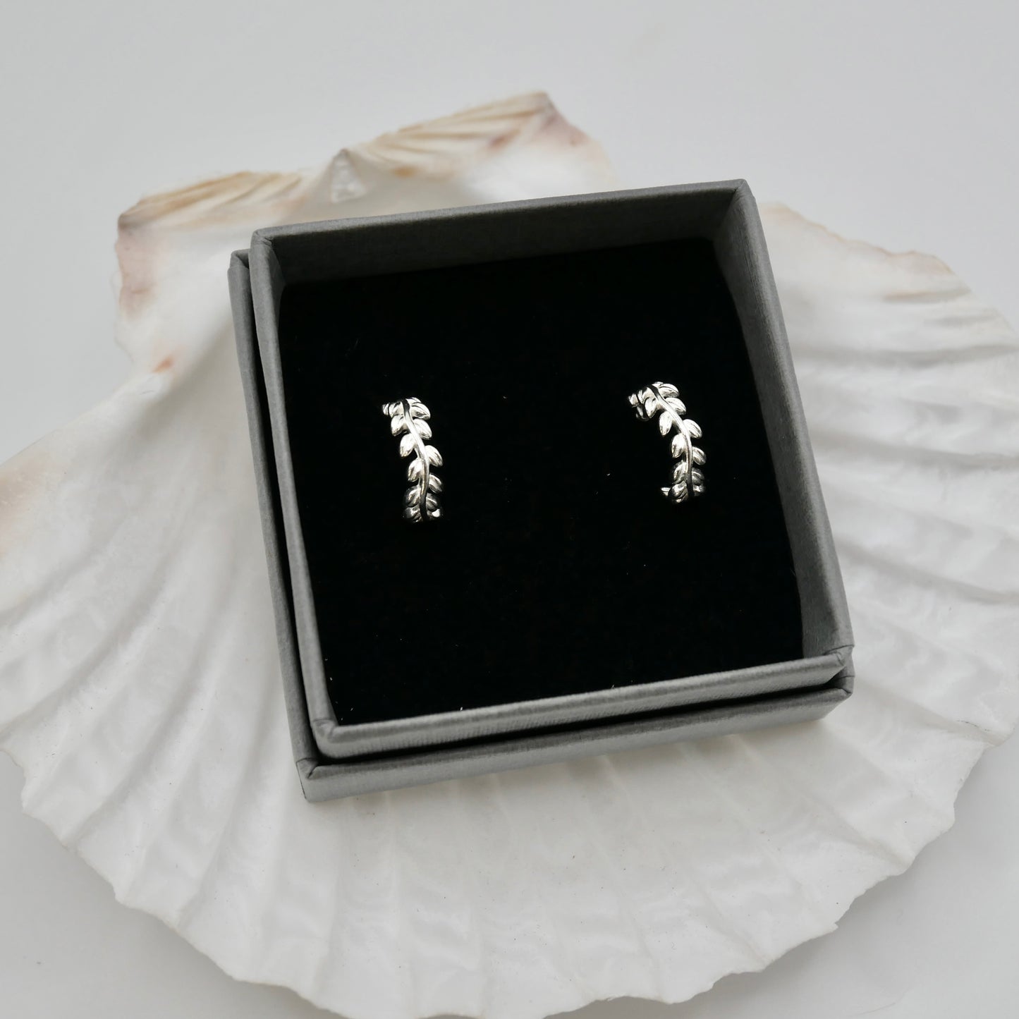 Leaf Mini Hoops - saltandco