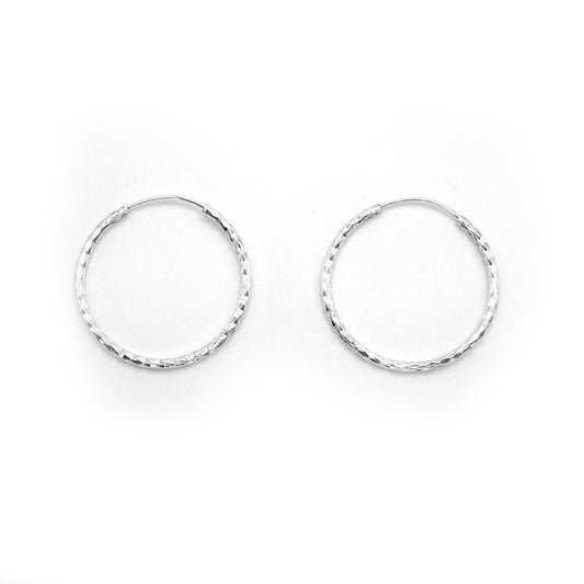Hammered Threader Hoops - saltandco
